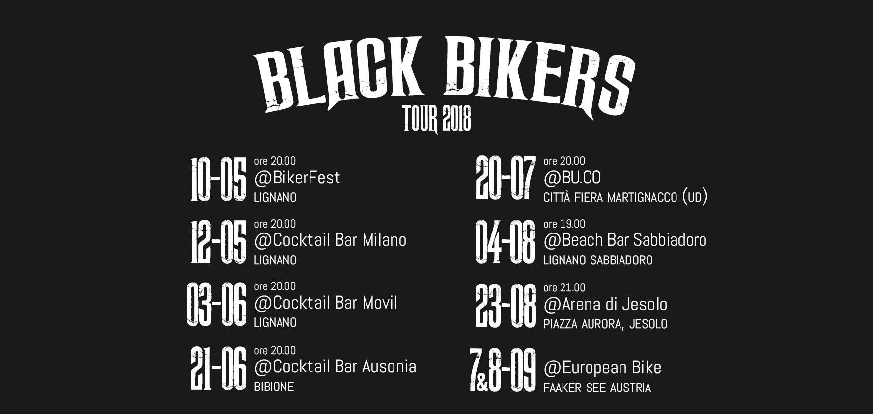 black bikers lignano tour 2018